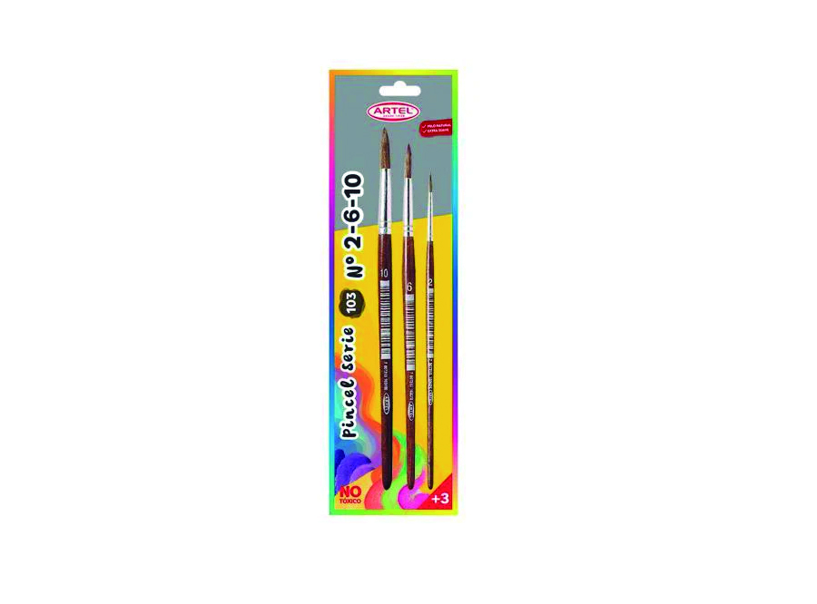  PINCEL SET ARTEL 103 PELO NATURAL N. 2-6-10 