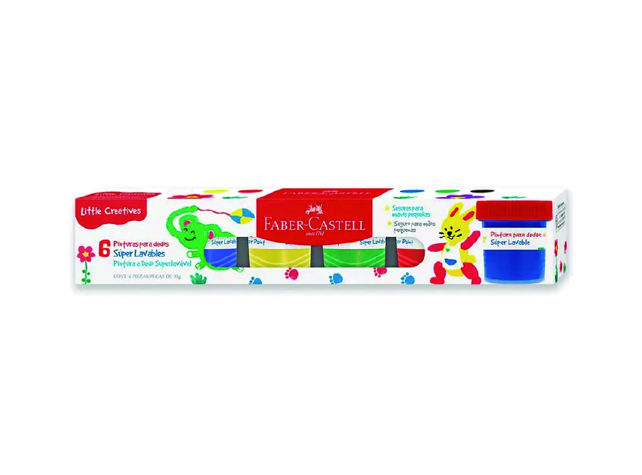  PINTURA DEDOS 6 COLORES FABER CASTELL 