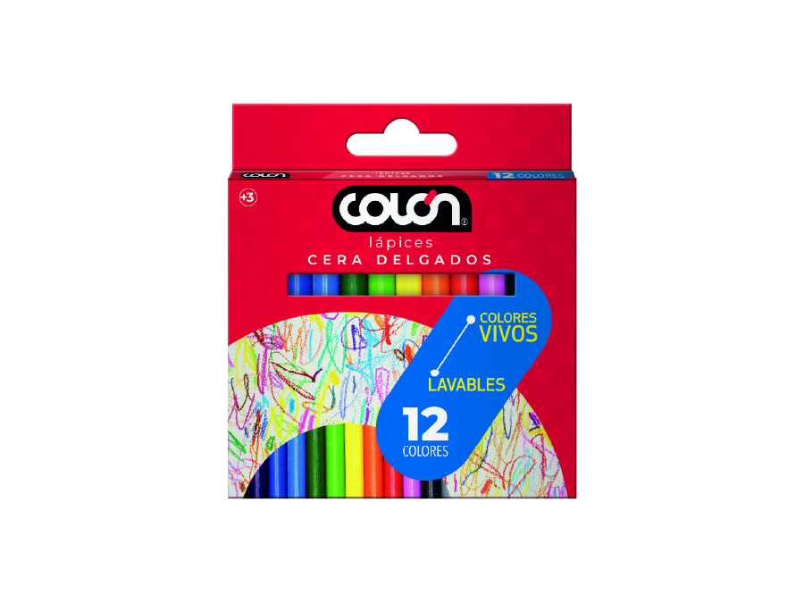  LAPIZ CERA  12 COLORES COLON 