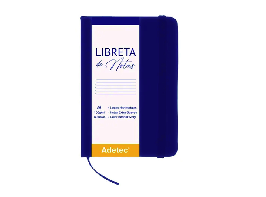 LIBRETA C/ELASTICO LIN.HOR A6 80 HJ ADETEC 