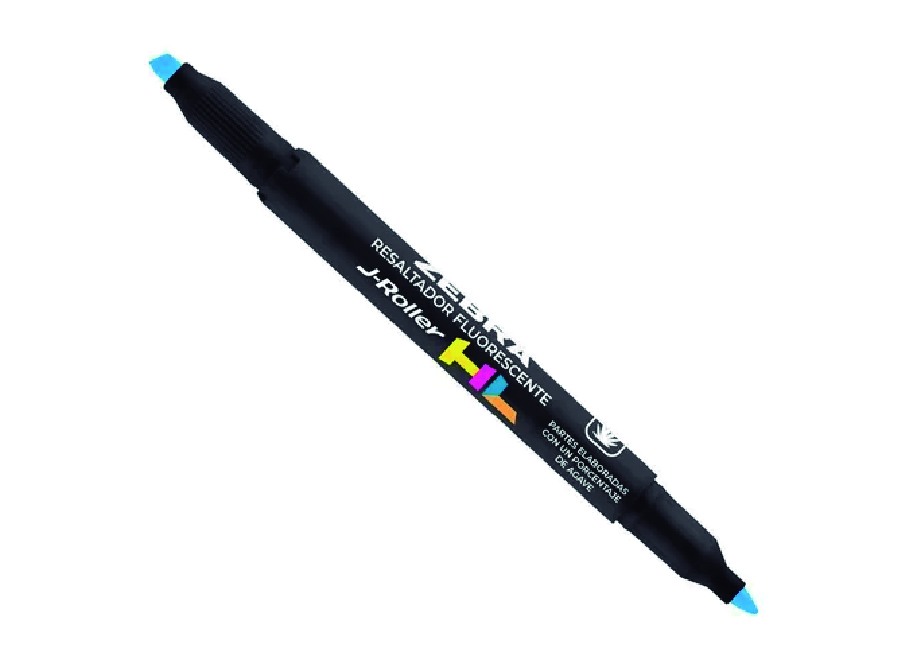  DESTACADOR T/LAPIZ DOBLE PUNTA AZUL ZEBRA 