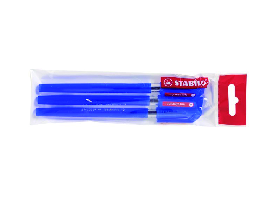  BOLIGRAFO 0.4 P.FINA AZUL X 3 UN STABILO 