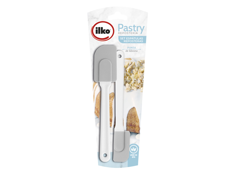  SET 2 ESPATULAS SILICONA PASTRY ILKO 