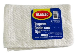  TRAPERO DOBLE C/OJAL 50X30 MANLAC ALGODON 