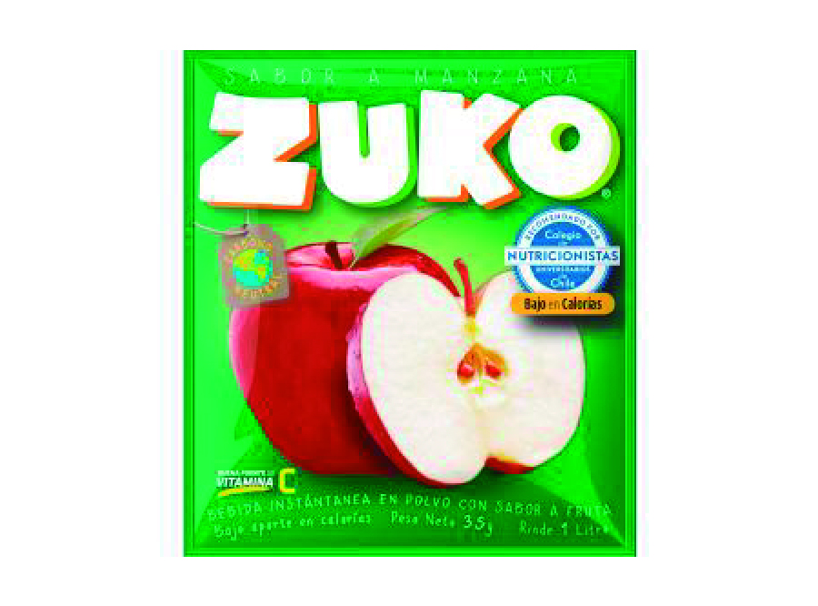  JUGO POLVO 15 GR ZUKO X 10 UN MANZANA 