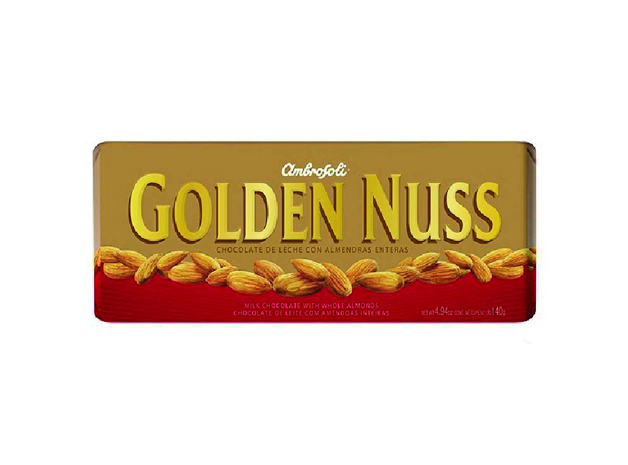  CONFITE CHOCOLATE 140 GR GOLDEN NUUS BARRA 