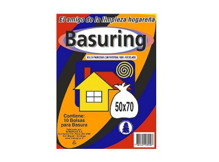  BOLSA BASURA   50 X  70 PQ X 10 UN. BASURING 