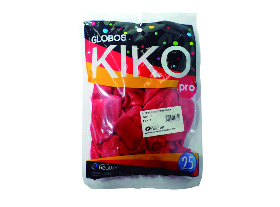  GLOBOS N.  9 LISO X 25 UN ROJO KIKO 