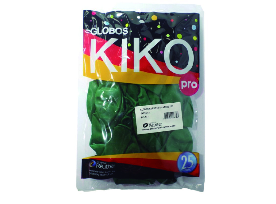  GLOBOS N.  9 LISO X 25 UN VERDE OSC. KIKO 