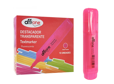  DESTACADOR ROSADO OFFIONE TRANSPARENTE 