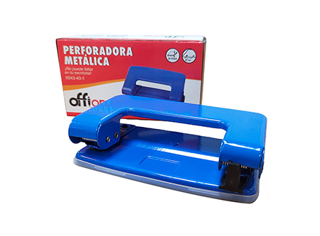  PERFORADOR CHICO METAL 10 CM AZUL OFFIONE 