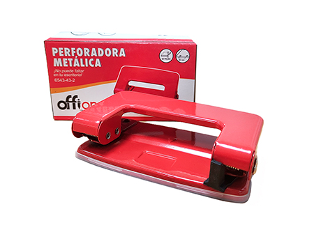  PERFORADOR CHICO METAL 10 CM ROJO OFFIONE 