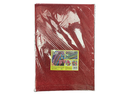  GOMA EVA 40X60 X 10 PLIEGOS GLITTER ROJO OFFIONE 