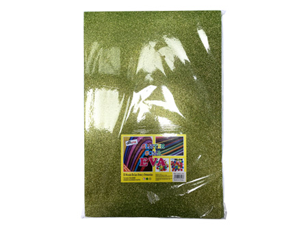  GOMA EVA 40X60 X 10 PLIEGOS GLITTER VERDE CLA OFFI 