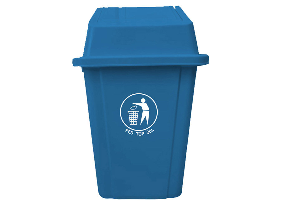  BASURERO 30 LT C/TAPA VAIVEN AZUL RED TOP 