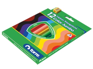  LAPIZ COLOR 12UN. JUMBO TRIAN.TORRE+SACAP 