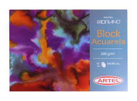  BLOCK ACUARELA TEMPERA 34X48 FABRINAO ARTEL 