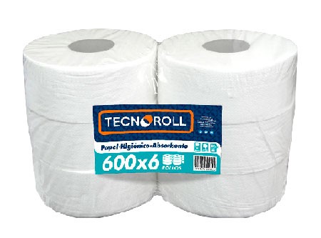  PAPEL HIG.  6 ROLLOS 600 MT. H/S TECNOROLL BLANCO 