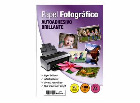  PAPEL FOTOG. A4 20 HJ.AUTOADH.BRILL 180GR ADETEC 