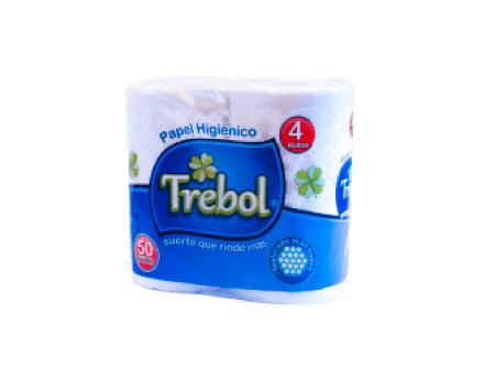  PAPEL HIG.  4 ROLLOS   50 MT. H/S TREBOL*** 
