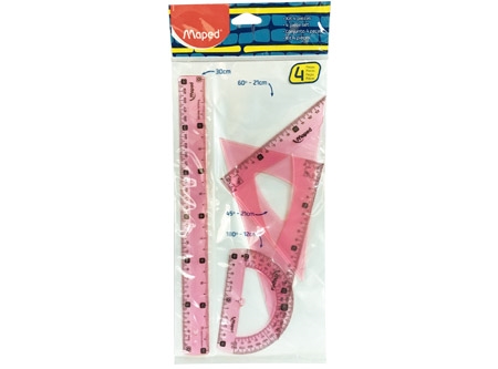  SET GEOMETRIA 4 PIEZAS 30 CM MAPED 