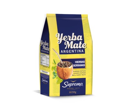  YERBA MATE 250 GR SUPREMO ARGENTINA SERRANAS 