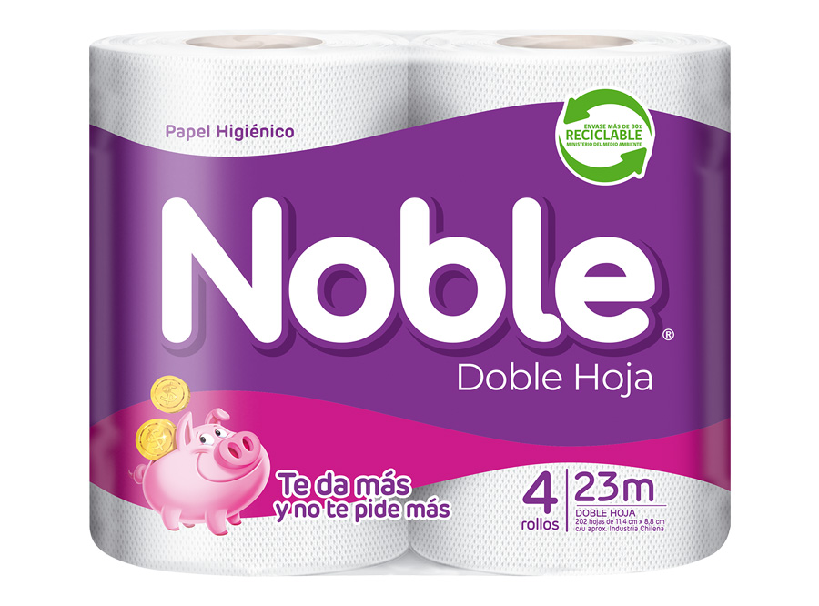  PAPEL HIG.  4 ROLLOS   23 MT. H/D NOBLE ALMACENERO 