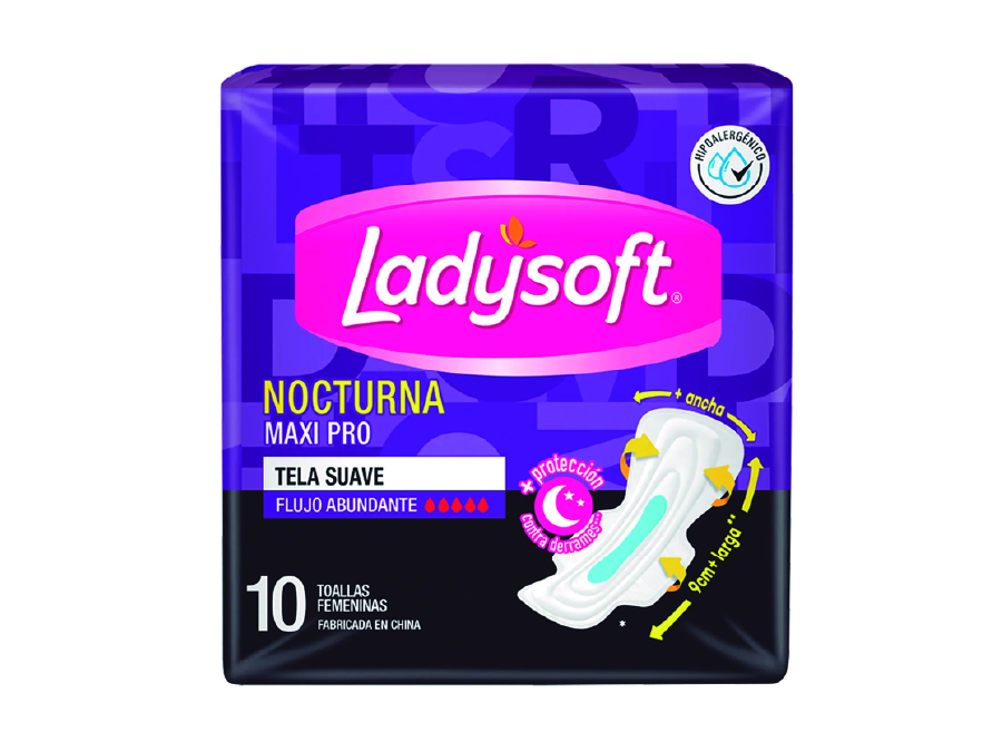  TOALLA HIG. LADYSOFT MAXI PRO X  10 UN NOCT T/SUA 