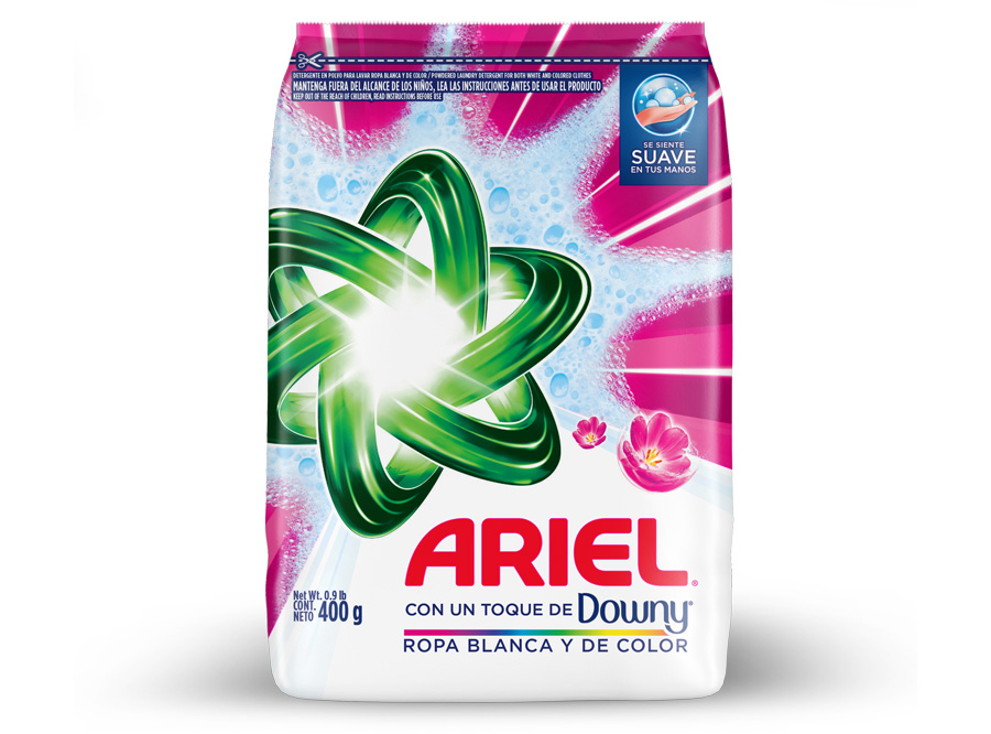  DETERGENTE POLVO  400 GR. ARIEL + TOQUE DOWNY 