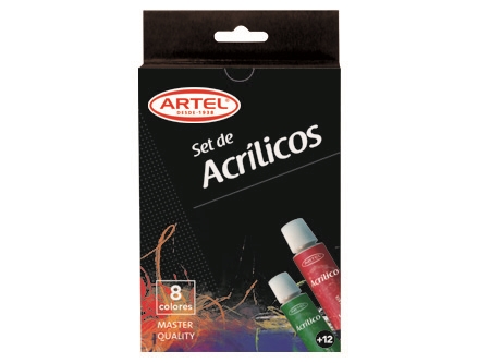  PINTURA ACRILICA  12 CC ESTUCHE X 8 COL. ARTEL 