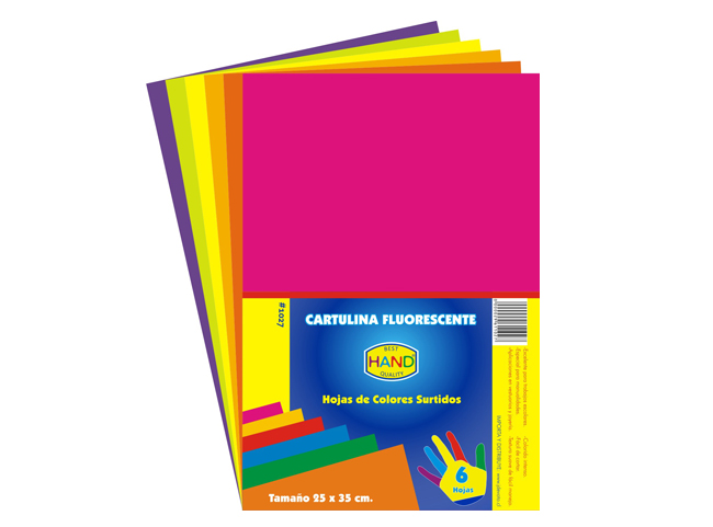  CARTULINA FLUOR 25X35 6HJ COL/SURT HAND 