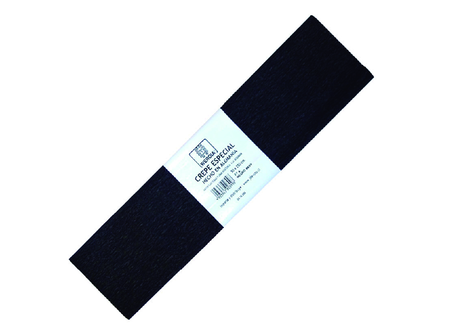  PAPEL CREPE 10 PLIE 50 X 250 CM NEGRO WEROLA 