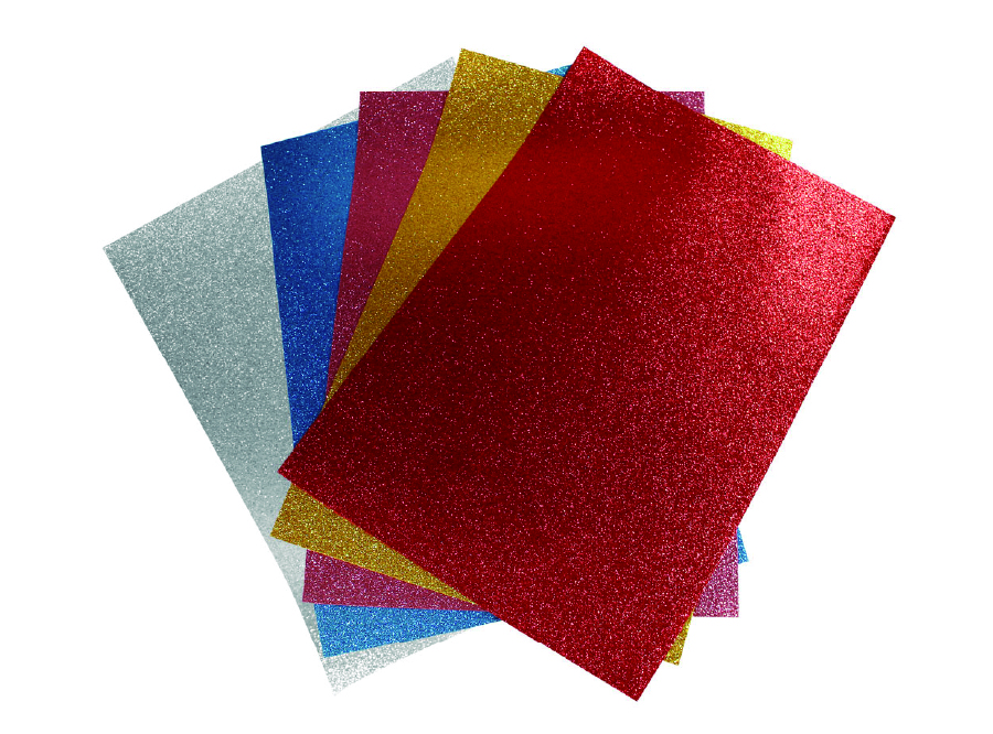  GOMA EVA 40X60 X 10 PLIEGOS GLITTER COL.SURT LATIN 