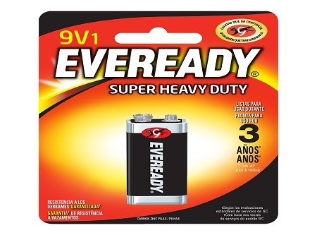  PILA CARBON BATERIA X 1 UN 9V EVEREADY BLISTER 