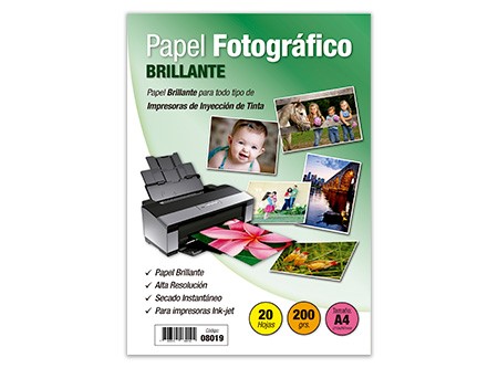  PAPEL FOTOG. A4 20 HJ.BRILLANTE 200GR ADETEC 