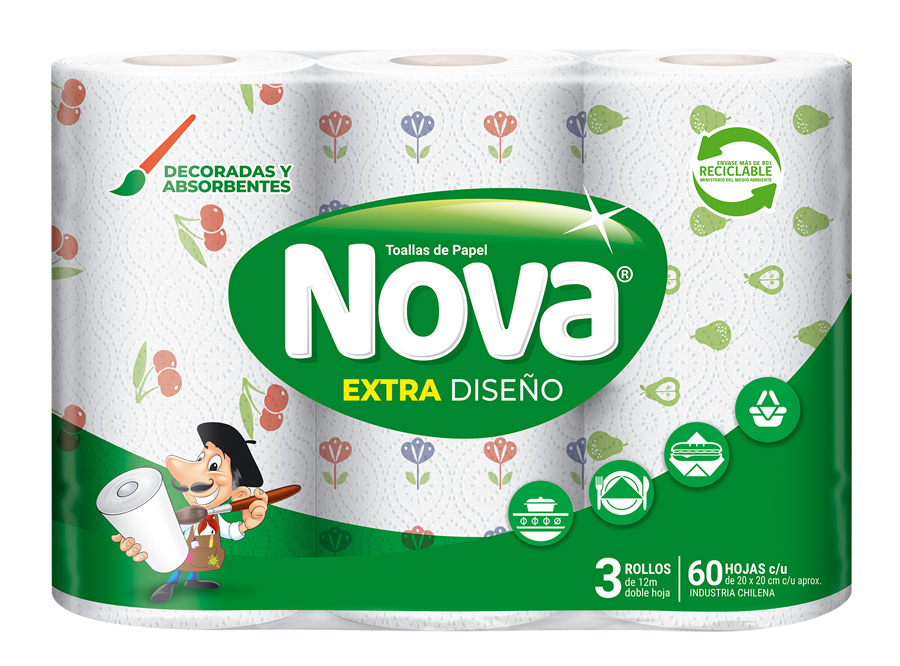  TOALLA PAPEL  3 ROLL. 12.5 MT H/D NOVA EXTRA 