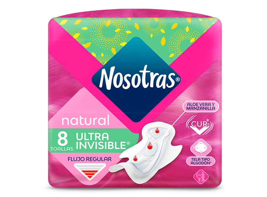  TOALLA HIG. NOSOTRAS INVISIBLE NATURAL PQ X 8 UN. 