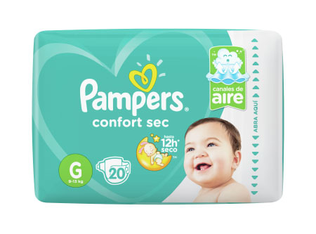  PANAL PAMPERS CONFORT SEC PQ X 20 UN G GRANDE 