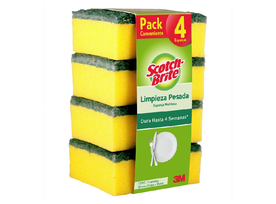  ESPONJA BONOBRIL LISA  X 4 UN 3M SCOTCH BRITE 