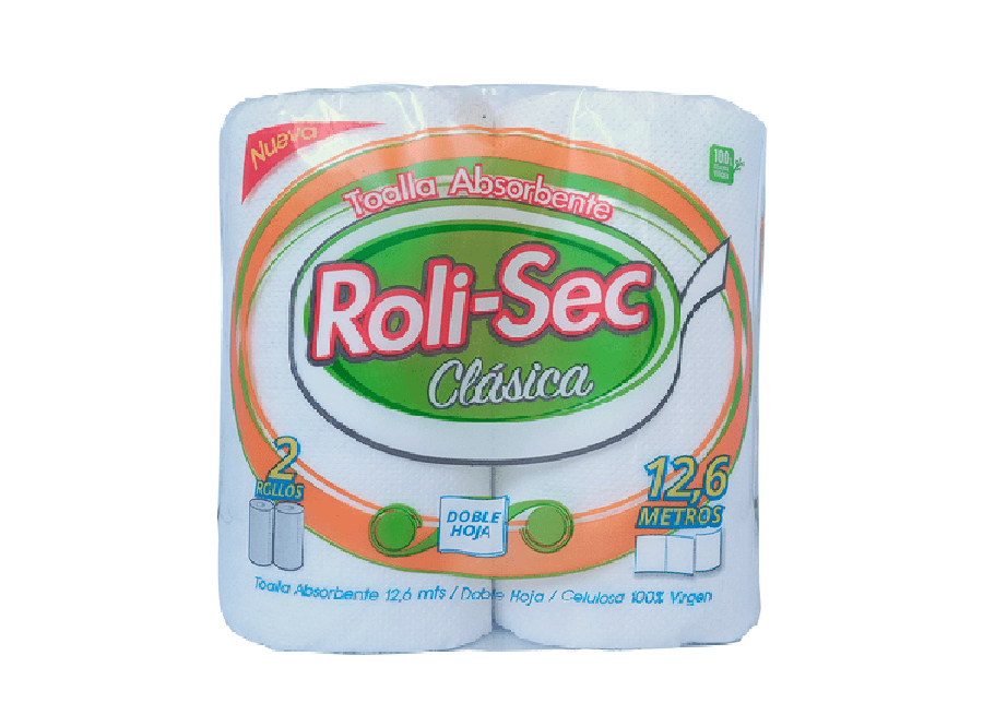  TOALLA PAPEL  2 ROLL 12.6 MT H/D ROLI-SEC 