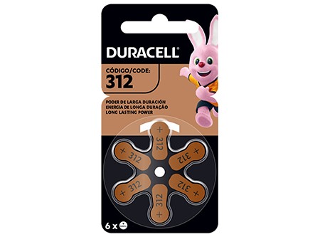  PILA AUDIOLOGIA 6 UN. DURACELL D-312 