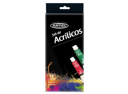  PINTURA ACRILICA  12 CC ESTUCHE X 12 COL. ARTEL 