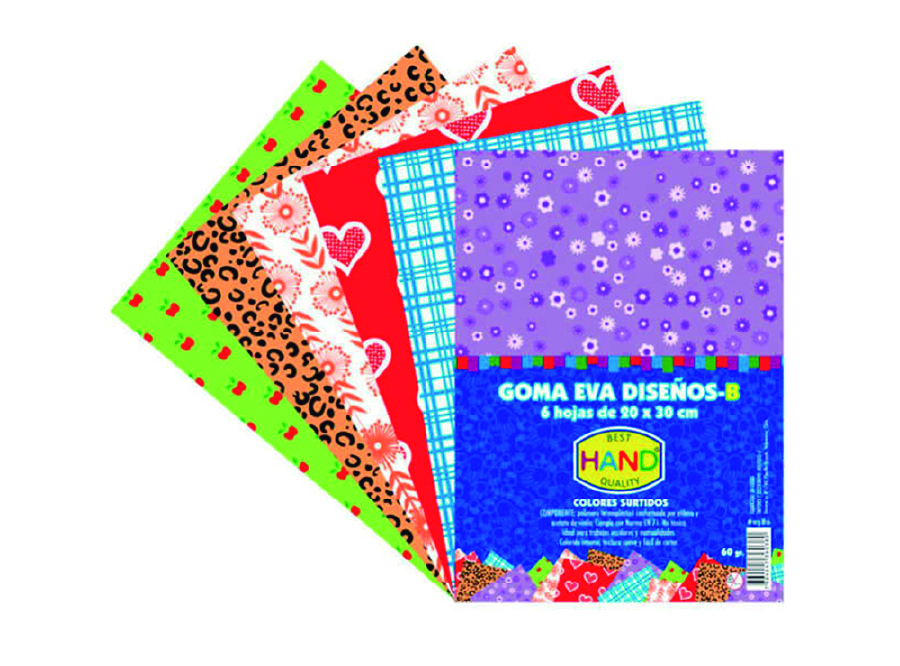  GOMA EVA 30X20 X  6 UN DISEOS B. HAND 