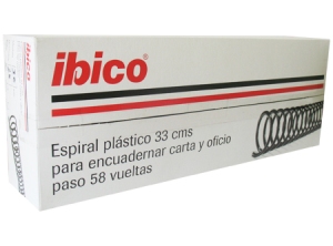  ESPIRALES ENCUAD.NEGRO 33MM 25UN 58 PASOS IBICO 