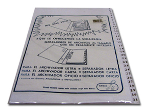  SEPARADOR OFICIO DIARIO NUMERICO JS 1-31 