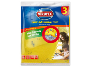  PANO MULTIUSO X 3 UN. 38 X 38 VIRUTEX AMARILLO 