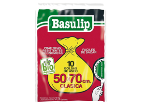  BOLSA BASURA   50 X  70 PQ X 10 UN. BASULIP 