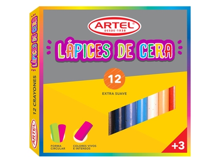  LAPIZ CERA  12 COLORES ARTEL DELGADO 