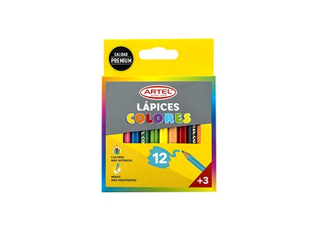  LAPIZ COLOR 12UN. CORTO HEXA.ARTEL 