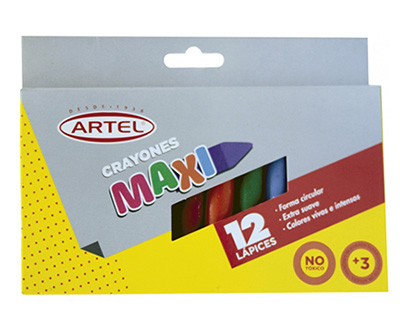  LAPIZ CERA  12 COLORES JUMBO MAXI CRAYON ARTEL 